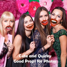 20pcs Funny Lip Photobooth Props, Creative Photo Props Set for Party Decorations, Birthday Decorations, Wedding Photo, Photobooth Party Props and Accessories for Adults