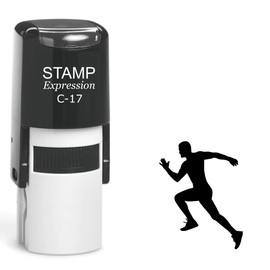 stampexpression - Running Man Silhouette Self Inking Rubber Stamp - Black Ink (A-63199)