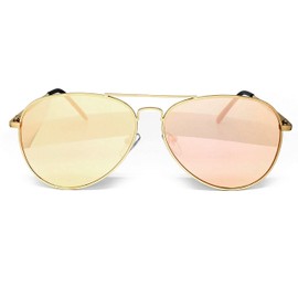 O2 Eyewear 215 Premium XXL Oversized Retro Vintage Flat Top Aviator Womens Mens Sunglass (ROSE GOLD, 62)