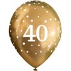 11" Latex Balloons Sparkling Fizz Gold 40th x 6pcs