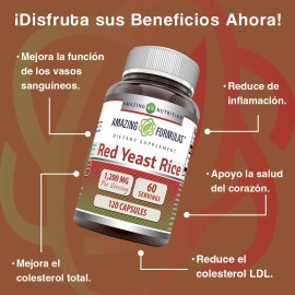 Amazing Nutrition Red Yeast Rice 1,200mg 120 Capsules