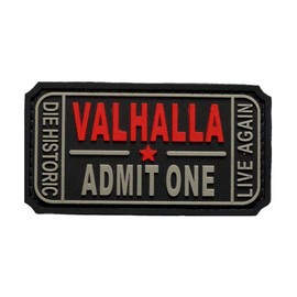 Ticket to Valhalla Admit One Vikings PVC Rubber Hook Patch (MTU1)