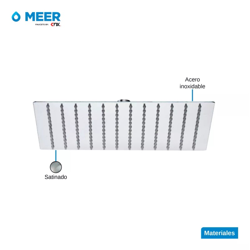 CNX Meer | Regadera Cuadrada De 15 Cm, Acero Inoxidable