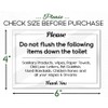 Essentials for Hosts - Do Not Flush The Following -