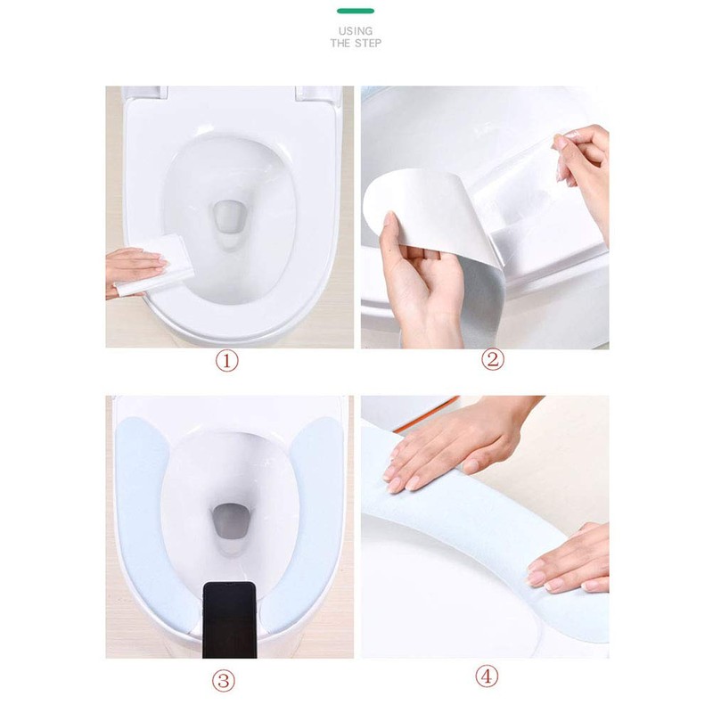 Bathroom Warmer Toilet Seat Cover Pads 4 Pack Washable and