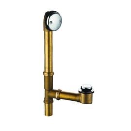 Wholesale Maintenance Supply Brass Tip-Toe Bath Waste Drain - 20 Gauge - Fits Most Tubs Up to 16" Deep - 1-1/2" Diameter - Chrome Plated Trim