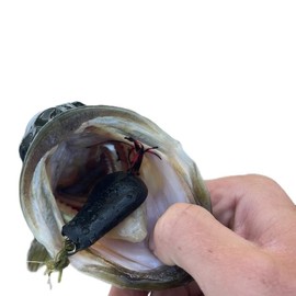 Ratz-It Top Water fishing lure- 1 per unit- Bass fishing - Color: Black with white skirt