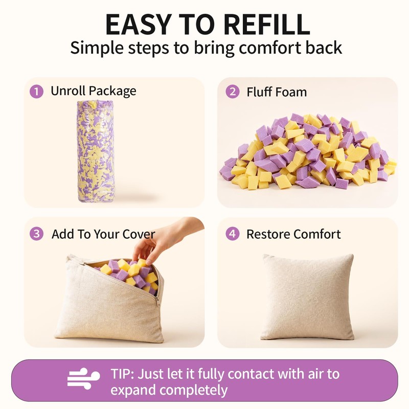 Eleven Artisan Shredded Memory Foam Filling, 10 lb Bean Bag