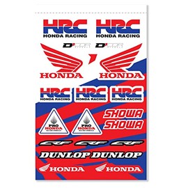 D'cor Visuals Decal Sheet for Dirt Bike & Motocross – Compatible with Honda CRF Models – Includes Showa, Pro Honda, Dunlop Logos – 12mil Graphics Kit
