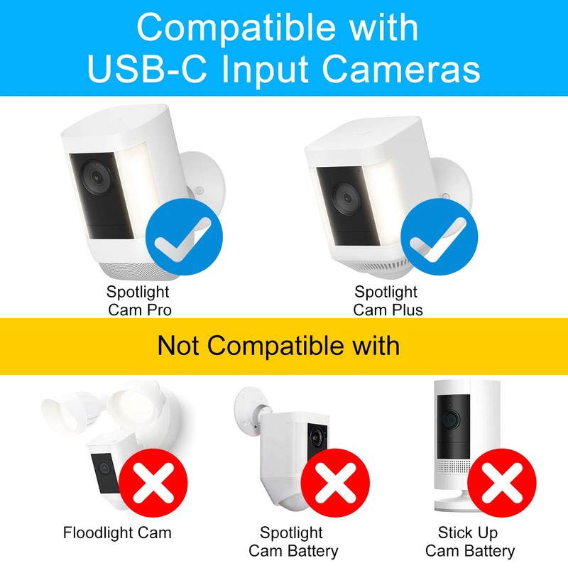 Charge Cable with Power Adapter for Spotlight Cam Pro (Battery)