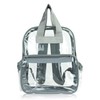 DALIX Clear Backpack Bags Smooth Plastic Light Gray Transparent See