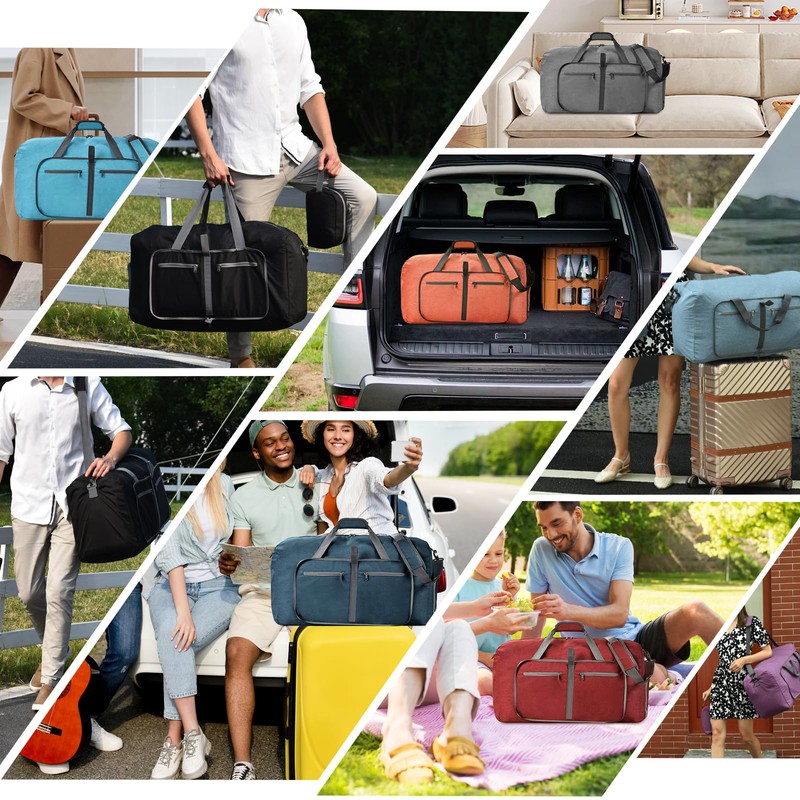 Felipe Varela Duffle Bag with Shoes Compartment and Adjustable Strap,Foldable