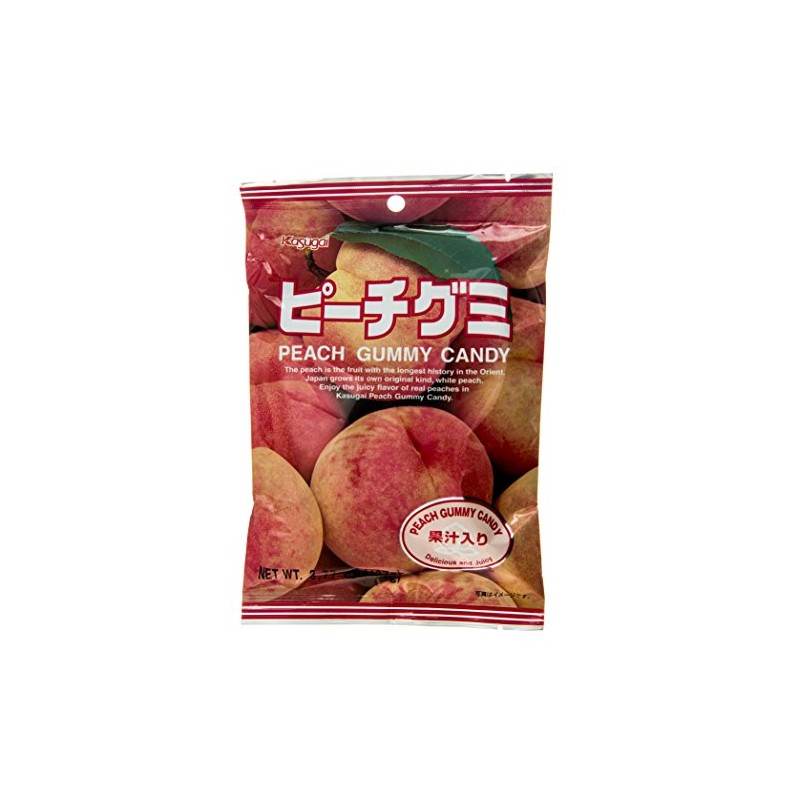 Kasugai Gummy Candy, Peach, 3.77-Ounce Packages (Pack of 12)