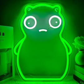 Cartoon Neon Sign Dimmable Green Neon Light Sign for Wall Decor Led Bob Cartoon TV Show Merch for Bedroom, Cute Neon Light for Christmas Birthday Gifts