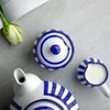 City to Cottage® Navy Blue Striped Handmade Hand Painted Ceramic