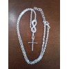 Unbranded Silver Infinity Cross Lariat Necklace
