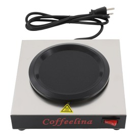Commercial Coffee Carafe Warmer Portable Single Burner Decanter Warmer Plate Stainless Steel Electric Beverage Warmer for Home Office Coffee Milk Tea Warming, Black & Silver