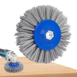 Sanding Brush, Nylon Brush 46/60/80/120 Grit, 150 mm M14 Polishing Brush for Satin Machine, Angle Grinder, Wire Drawing Wheel, Wood and Metal Derusting, Polishing, Grinding (120 Grit)