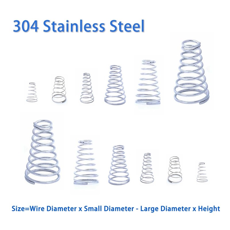 20pcs 304 Stainless Steel Taper Springs, Conical Cone Compression Spring,