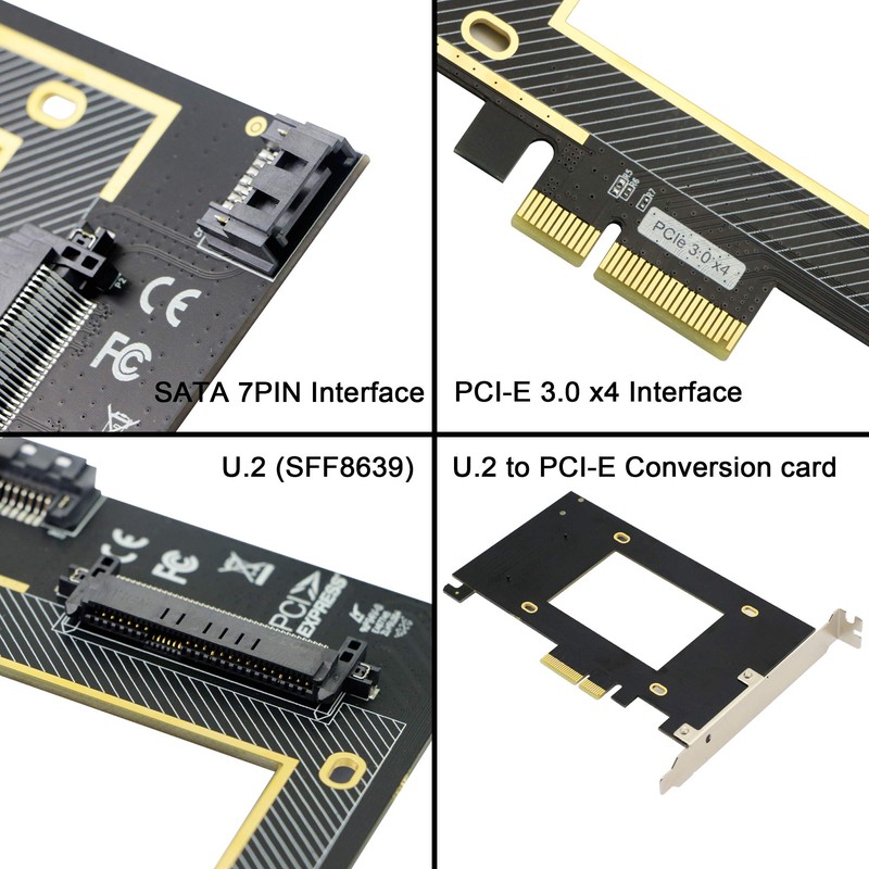 U.2 to PCIE Expansion Card，SFF 8639 to PCIE 3.0 x4