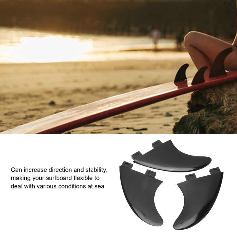 3PCS Surfboard Fin Replacement PVC Paddle Board Fin Surfboard Accessory