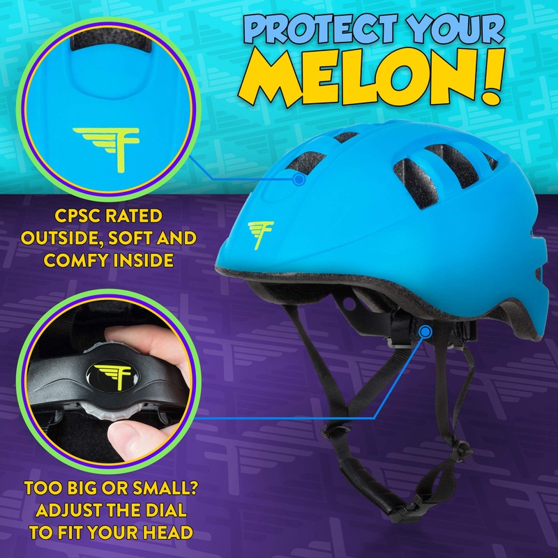 Flybar Junior Helmets for Kids (Blue, Large)