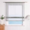 ESLIR Roman Blind, Kitchen Roman Curtain with Drawstring, White Voile