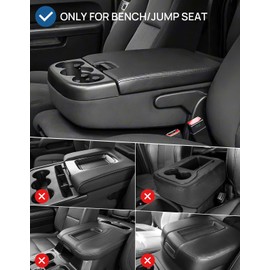 JOYTUTUS Center Console Cover Compatible with 2007-2013 Silverado Sierra Yukon Tahoe Suburban Avalanche Jump Seat, Leather Arm Rest Armrest Cover for Car, Middle Console Cover Replacement for Trucks