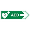 V Safety Shaped Safety Sign - Aed Arrow Right -