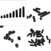 Fdit 200pcs M3 Black Carbon Steel Socket Cup Point Grub