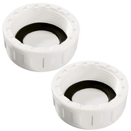 Lyeteung Lyeteung 2 Stücke G1-1/4 PVC-Gewindekappe, Verschraubung Kappe PVC Runder Innengewinde Schlauchverbinder, Rohrverschraubungskappe, mit Gummidichtung, für Abdichten von Verbindungen und Rohrenden, Weiß