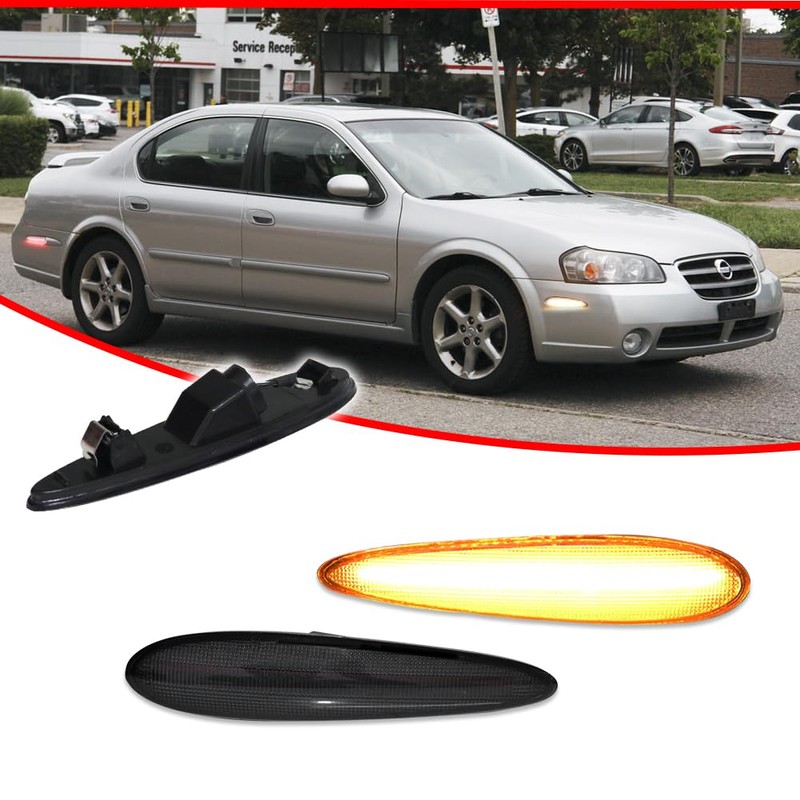 GTINTHEBOX Smoked Lens Amber LED Front Side Marker Lights for