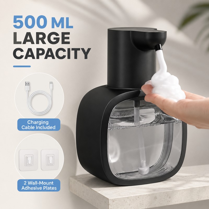 500ml Wall Mounted Automatic Foam Soap Dispenser Rechargeable Touchless Sensor