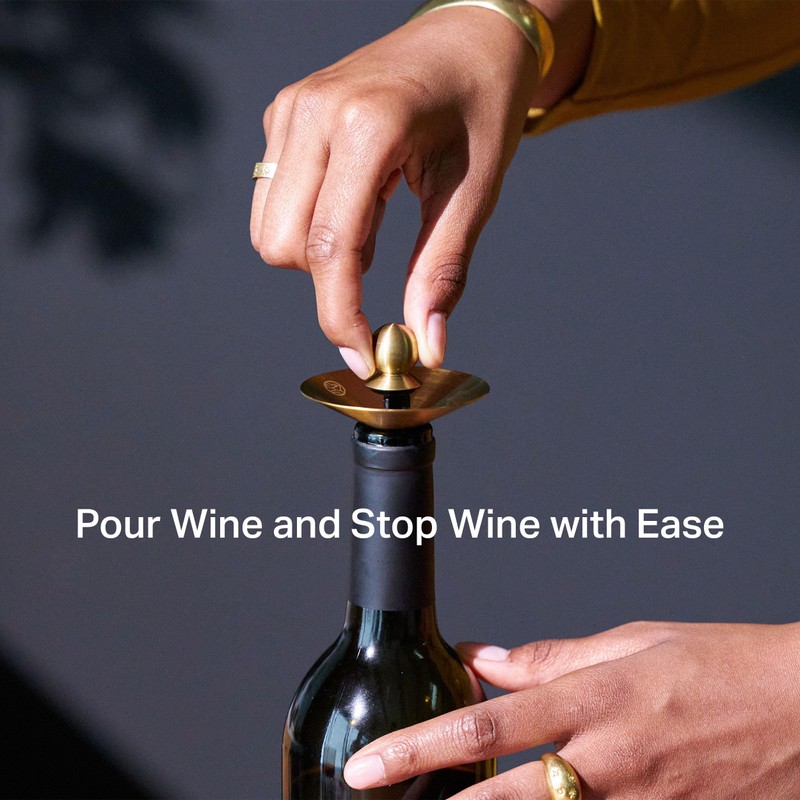 RBT Wine Pourer Stopper 360° Drip-Free Pouring, Low-Profile Stainless Steel