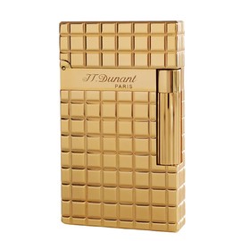 JTDunant Classic Plaid Lighter, Ligne 2 Lighters, Metal, Ping Sound, Inflatable, Soft Flame Adjustable, Birthday Gift for Men Friend Father (Gold)