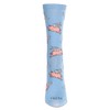 MeMoi Women's Flying Pigs Rayon Crew Socks Light Blue 9-11