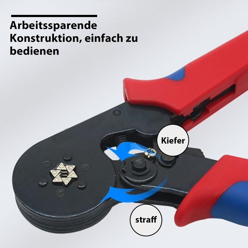 IUSOT Wire End Ferrules Crimping Pliers 0.08-16 mm² Hexagonal Wire