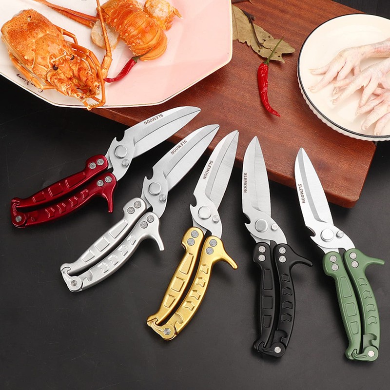 SLEMOON Heavy Duty Poultry Shears Kitchen Salad Scissors for Chicken