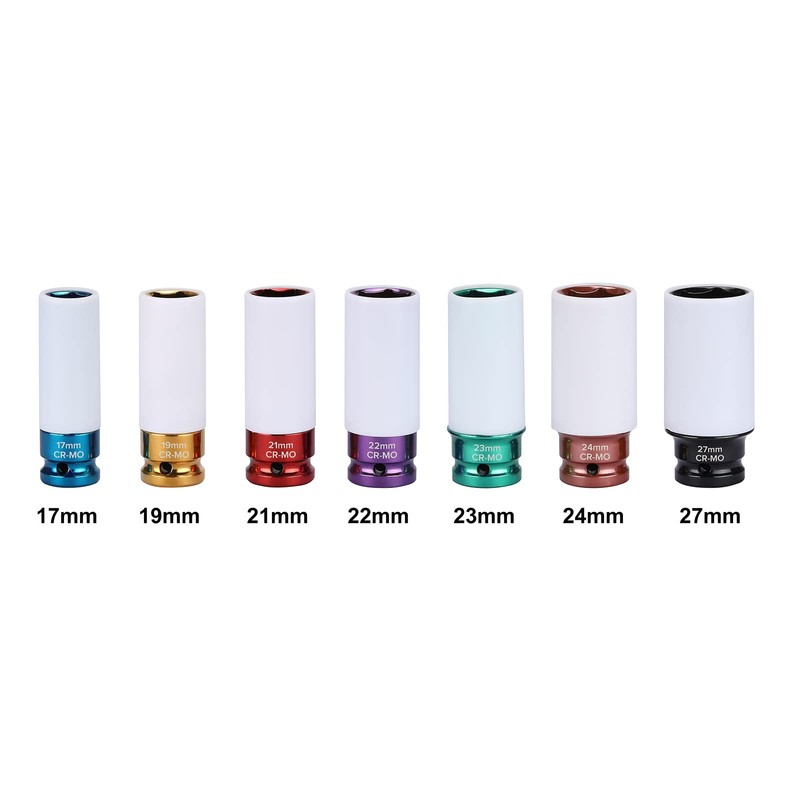 EMENTOL 7PCS 1/2" Drive Thin Wall Deep Wheel Protector Impact