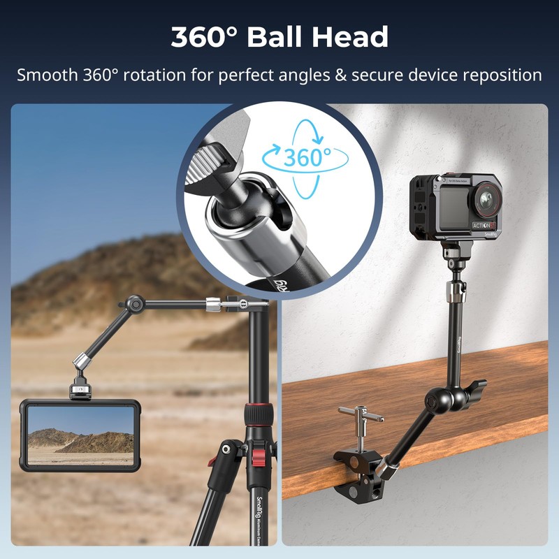 SMALLRIG 11" Magic Arm with Crab Shaped Clamp, Arm with