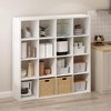 Furinno Simple Open Back Cube Storage Organizer, Standing Shelf, 16-Cube,