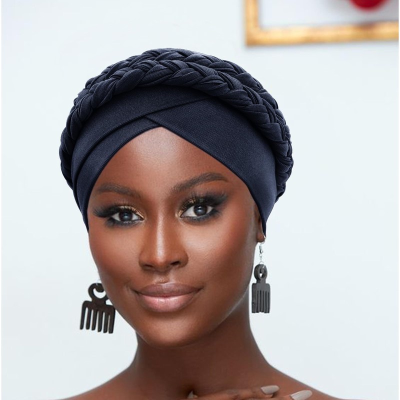 DRESHOW 1 Piece African Women's Turban Braid Headwear Headscarf Chemo