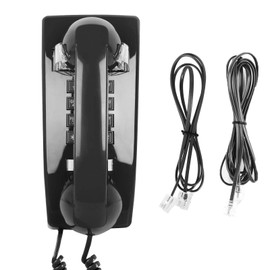 MCKTHO Retro Wall Phones, Old Wall Mounted Phone Landline Phone with Loud Mechanical Ringing Vintage Wall Corded Telephone with Volume Adjustable for Home, Hotel, School and Office (Black)