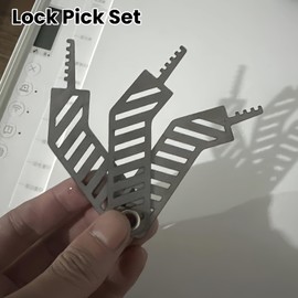 Comb Lock Pick Set,Folding Lock Picking Kit,Comb Teeth Pick Set,Key Decoder Lock Pick,Lock Picking Training Kit,Lock Picking Tools for Home,Portable Folding Multi Tool,Lockpicking Kit for Beginners