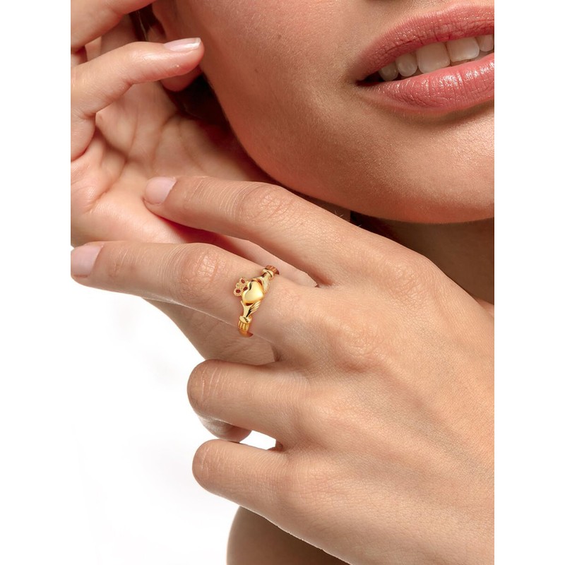 ChicSilver Celtic Rings for Women Gold Claddagh Ring Dainty Love