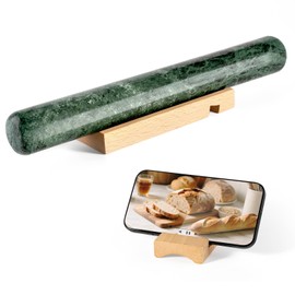 Erongoo Marble French Rolling Pin for Baking, 12 Inch Non Stick Polished Rolling Pin for Dough, Heavy Dough Roller for Fondant Pizza Pie Crust Cookie Pastry Bread, Kitchen Baking (Indian Green)