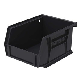 Akro-Mils 30210 AkroBins Plastic Storage Bin Hanging Stacking Containers, (5-Inch x 4-Inch x 3-Inch), Black, (24-Pack)