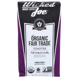 Wicked Joe Coffee Sumatra Whole Bean, 12 oz, 0.88 Pound