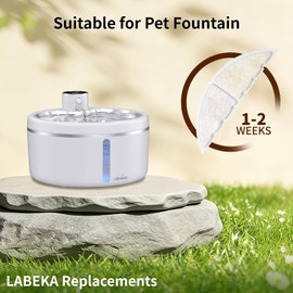 8 Pack Cat Water Fountain Filters, Cat Fountain Replacement Filters for 3L/102oz or 2.5L/84oz Cat Water Fountain, for W03B Pet Fountain