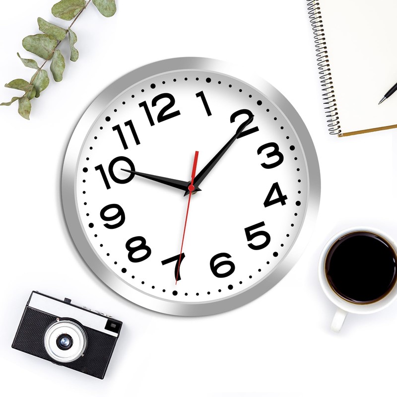 Roymnie Wall Clock Silent Non-Ticking Modern Clock Battery Operated 8